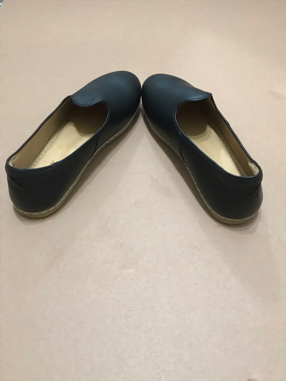 CHARIX Black Leather Slip-On Loafers with Tan Insole Size 46 US 12